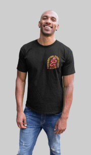 model in 0742 clothing co - year of the Snake black