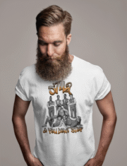 0742 & you dont stop (white) with model with bushy beard