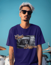 crate diggers t shirt in Navy blue