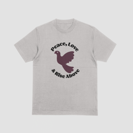 peace love grey t shirt in grey