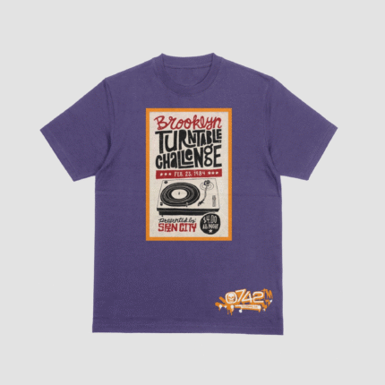 Brooklyn turntable purple t shirt