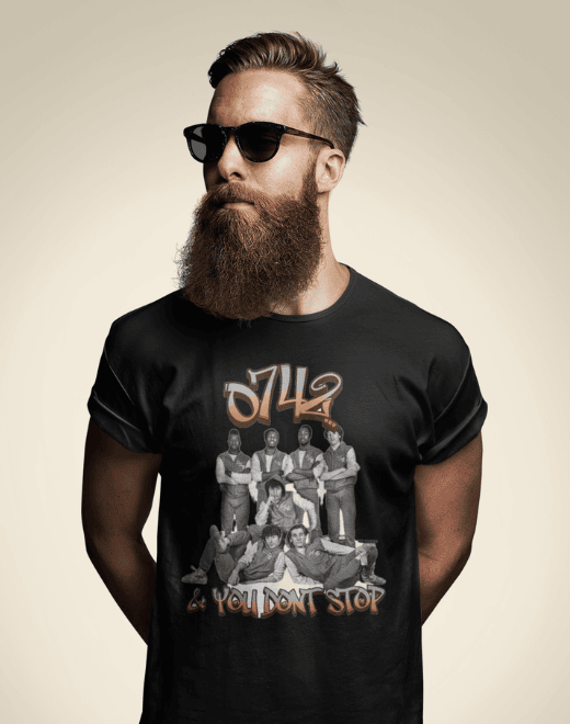 guy with black 0742 t shirt